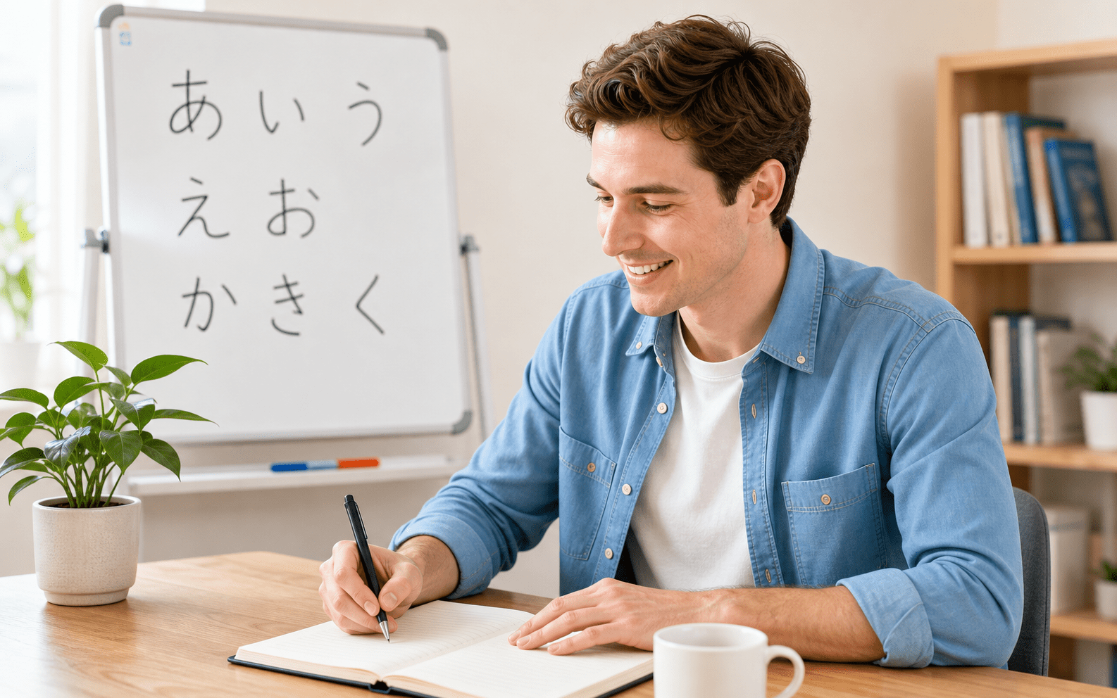 日本語初級コースを受講する生徒