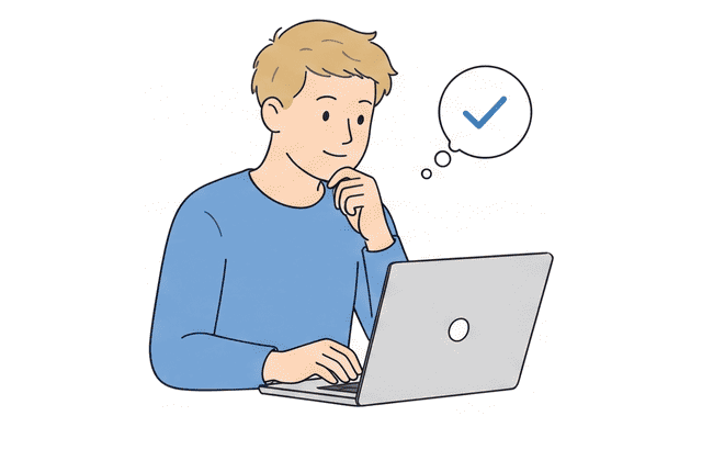 A learner choosing a course on a laptop