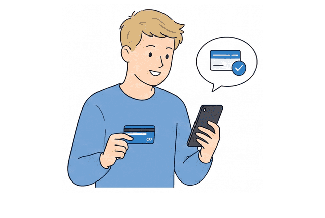 A learner making a payment by smartphone