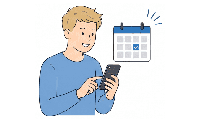 A learner setting a lesson schedule