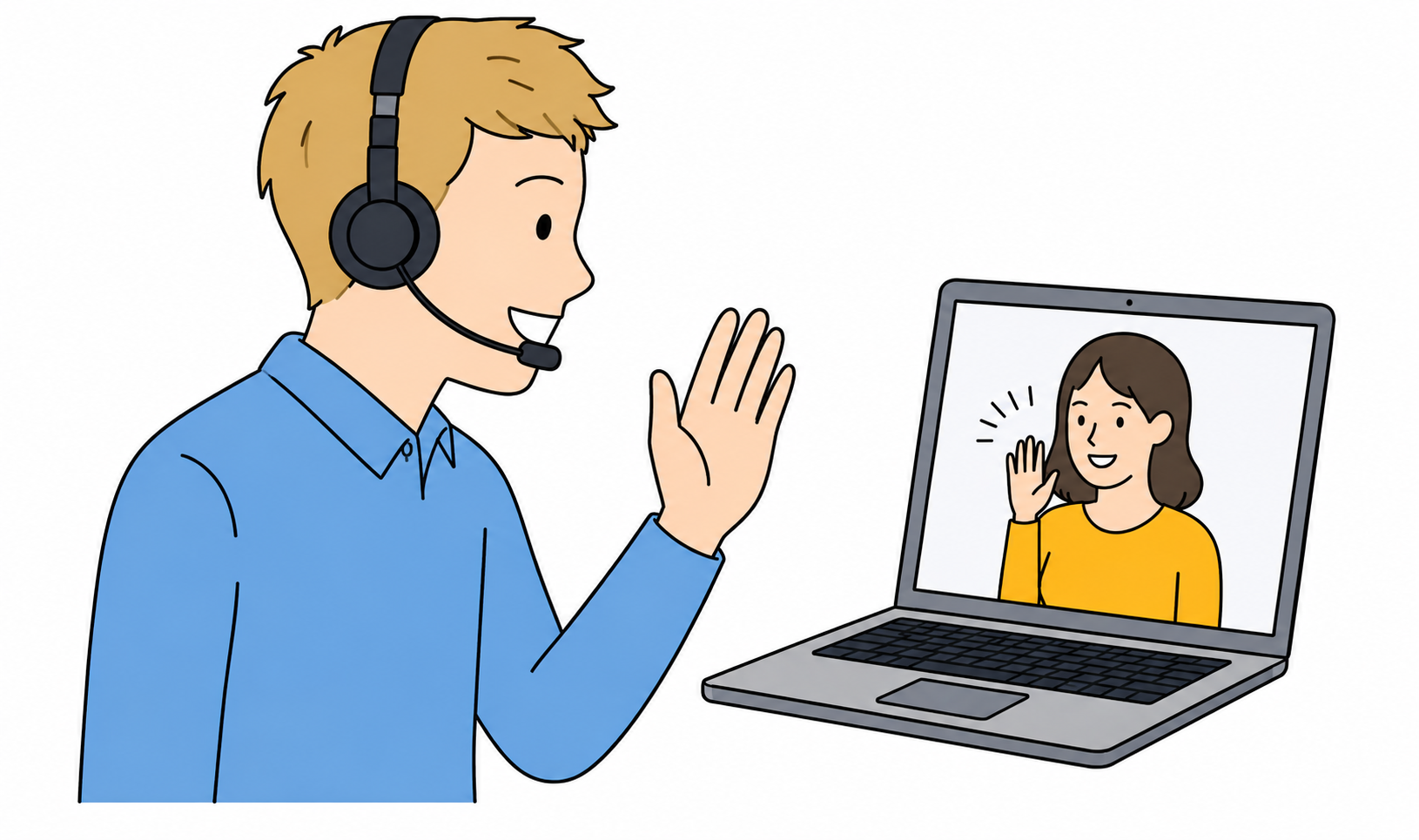 A learner starting a Zoom lesson